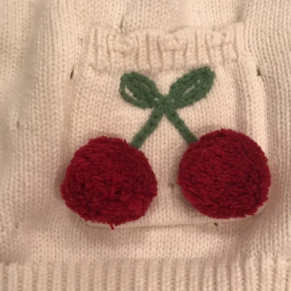 Gymboree Girls short-sleeve sweater with cherry poms - Picture 3 of 6